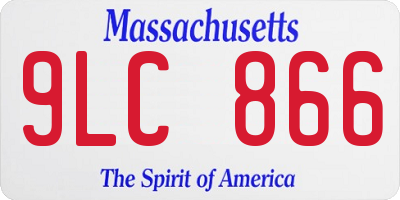 MA license plate 9LC866