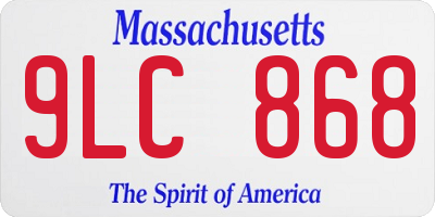 MA license plate 9LC868