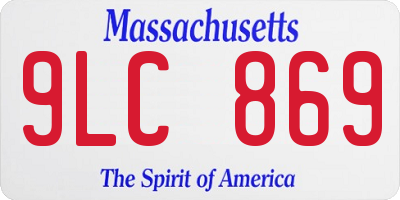 MA license plate 9LC869