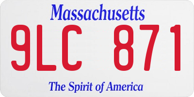 MA license plate 9LC871