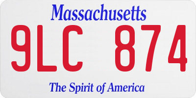 MA license plate 9LC874