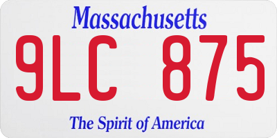 MA license plate 9LC875