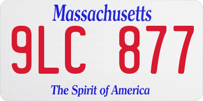 MA license plate 9LC877