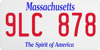 MA license plate 9LC878