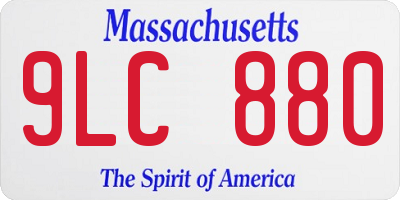MA license plate 9LC880