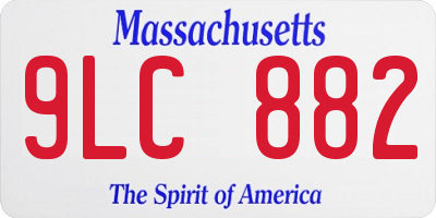 MA license plate 9LC882