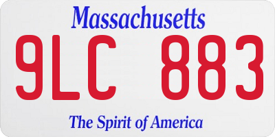 MA license plate 9LC883