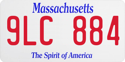 MA license plate 9LC884