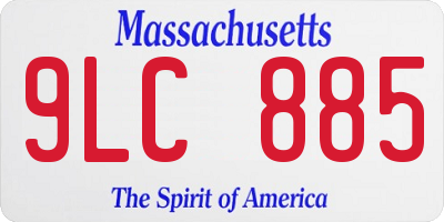 MA license plate 9LC885