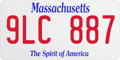 MA license plate 9LC887