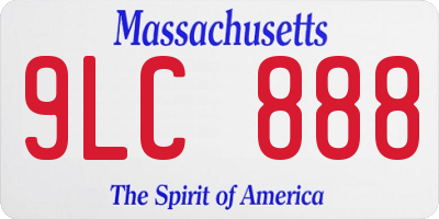 MA license plate 9LC888