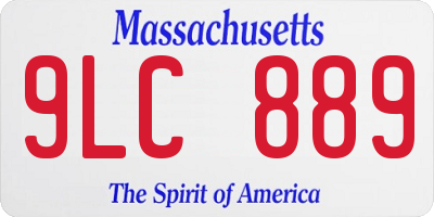 MA license plate 9LC889
