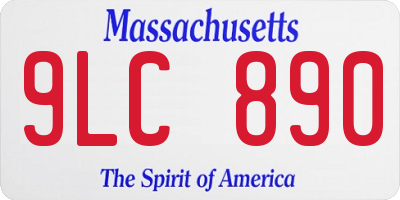MA license plate 9LC890