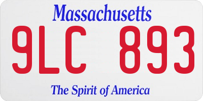 MA license plate 9LC893