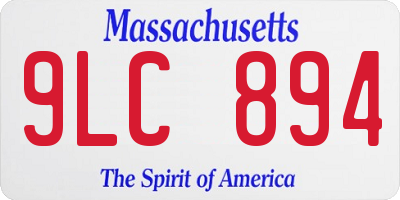 MA license plate 9LC894