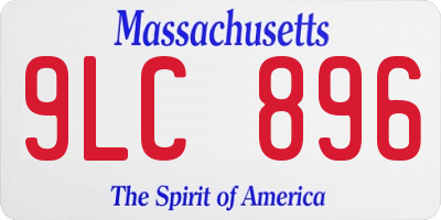 MA license plate 9LC896
