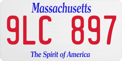 MA license plate 9LC897