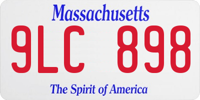 MA license plate 9LC898