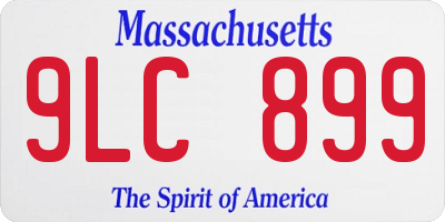 MA license plate 9LC899