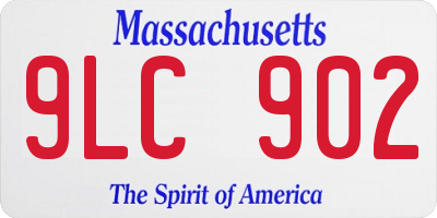 MA license plate 9LC902
