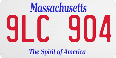 MA license plate 9LC904