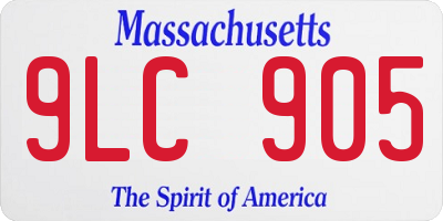 MA license plate 9LC905