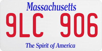 MA license plate 9LC906
