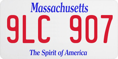 MA license plate 9LC907