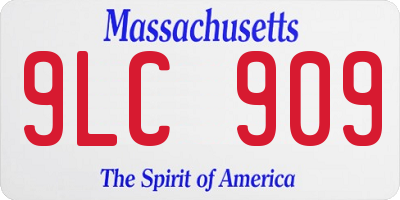 MA license plate 9LC909