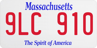 MA license plate 9LC910