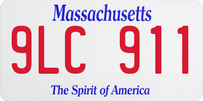 MA license plate 9LC911