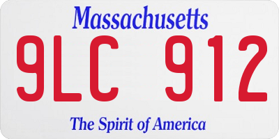 MA license plate 9LC912