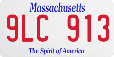 MA license plate 9LC913