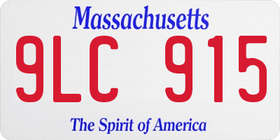 MA license plate 9LC915