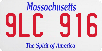 MA license plate 9LC916