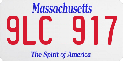 MA license plate 9LC917