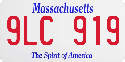 MA license plate 9LC919