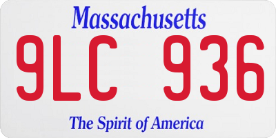 MA license plate 9LC936