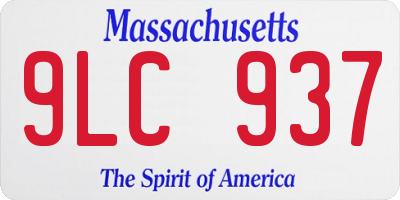 MA license plate 9LC937