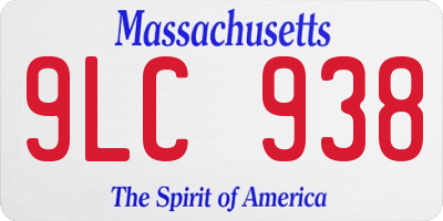MA license plate 9LC938