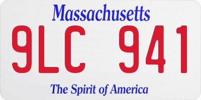 MA license plate 9LC941