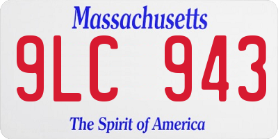 MA license plate 9LC943
