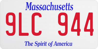 MA license plate 9LC944