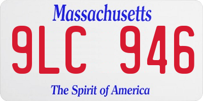 MA license plate 9LC946
