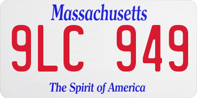 MA license plate 9LC949