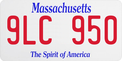 MA license plate 9LC950
