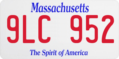 MA license plate 9LC952