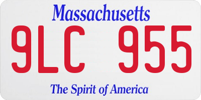 MA license plate 9LC955