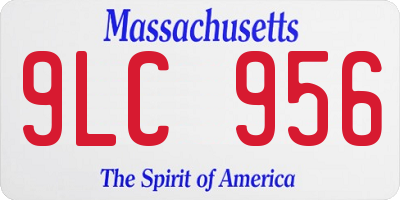 MA license plate 9LC956