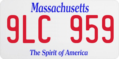 MA license plate 9LC959